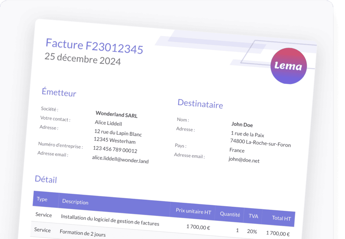 Facturation intégrée dans le CRM