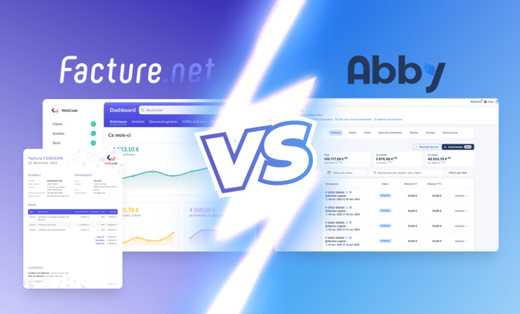 Comparatif logiciels de facturation Facture.net vs Abby